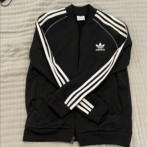 Adidas Black Jacket with White Accents